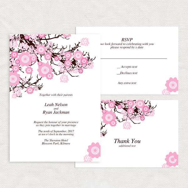 68 Customize Wedding Invitation Template Cherry Blossom Formating by Wedding Invitation Template Cherry Blossom