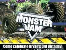 Monster Jam Birthday Invitation Template