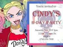 69 Creating Harley Quinn Birthday Invitation Template Photo by Harley Quinn Birthday Invitation Template