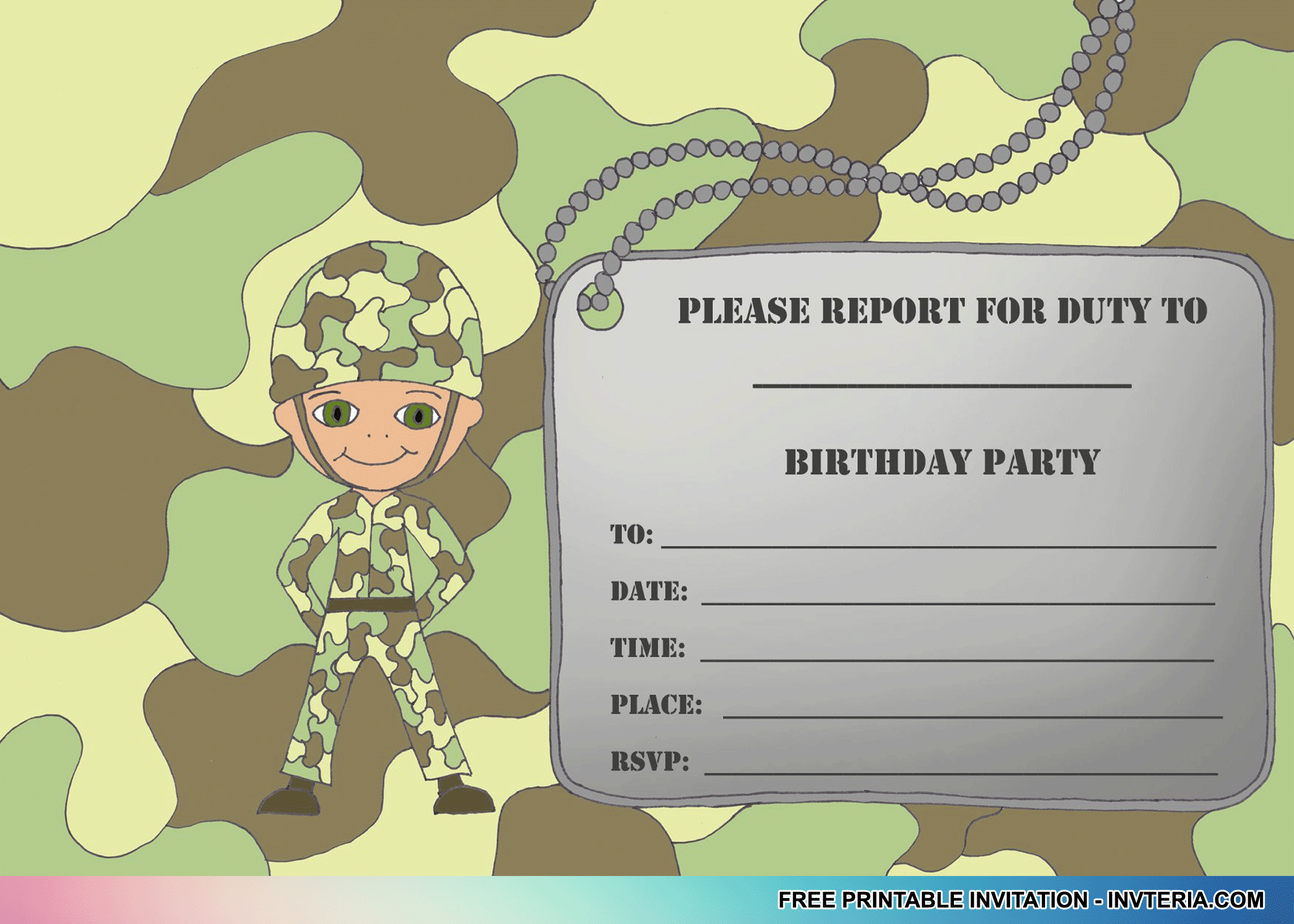 69 Printable Army Birthday Invitation Template Layouts with Army Birthday Invitation Template