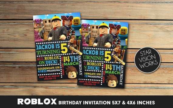 70 Creative Roblox Party Invitation Template Templates by Roblox Party ...
