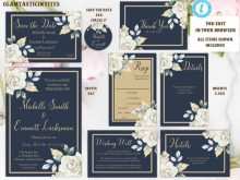 Wedding Invitation Layout Navy Blue