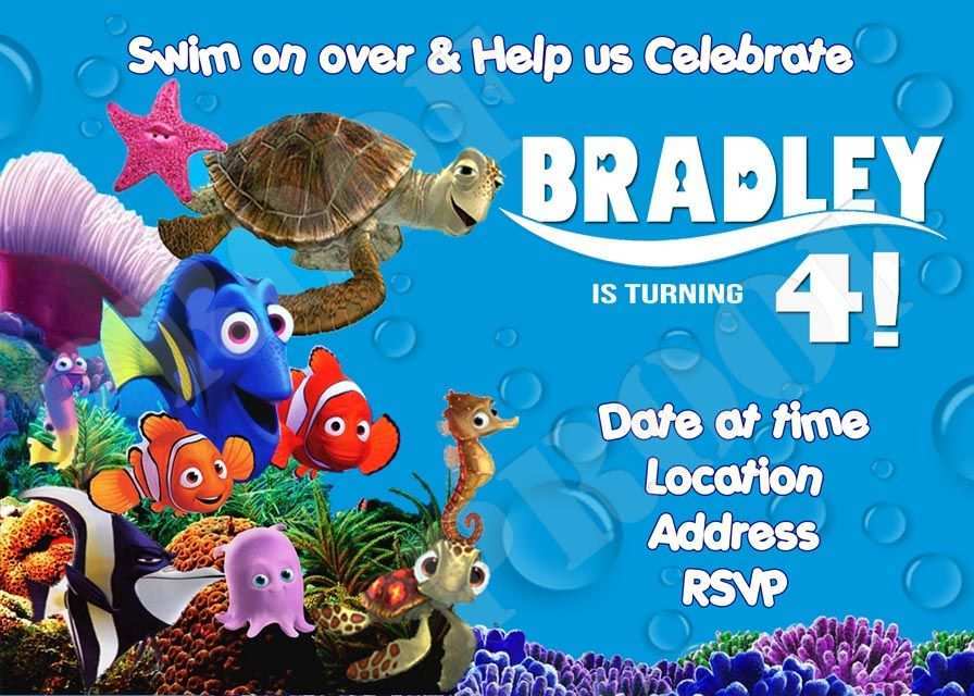 70 How To Create Nemo Birthday Invitation Template Download with Nemo Birthday Invitation Template