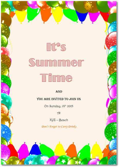 70 The Best Party Invitation Template Doc Formating with Party Invitation Template Doc