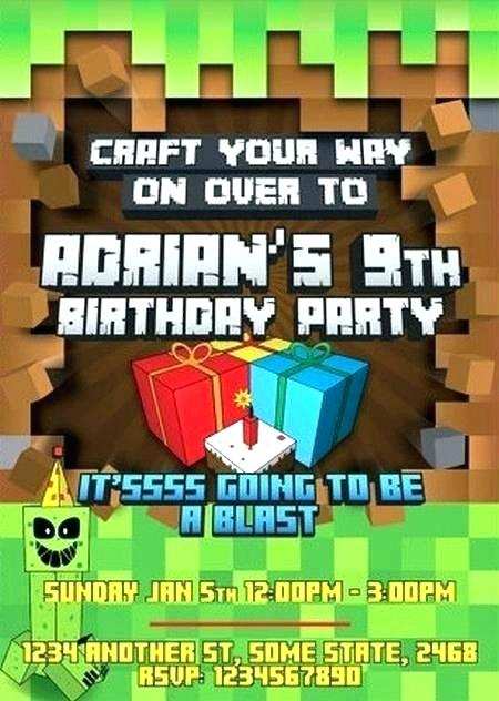 70 Visiting Birthday Invitation Template Minecraft Photo by Birthday Invitation Template Minecraft