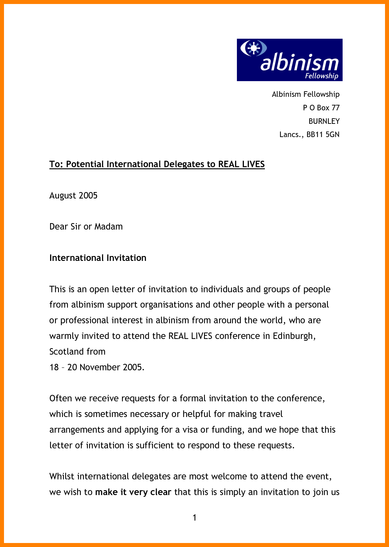 Formal Invitation Letter - Gambaran