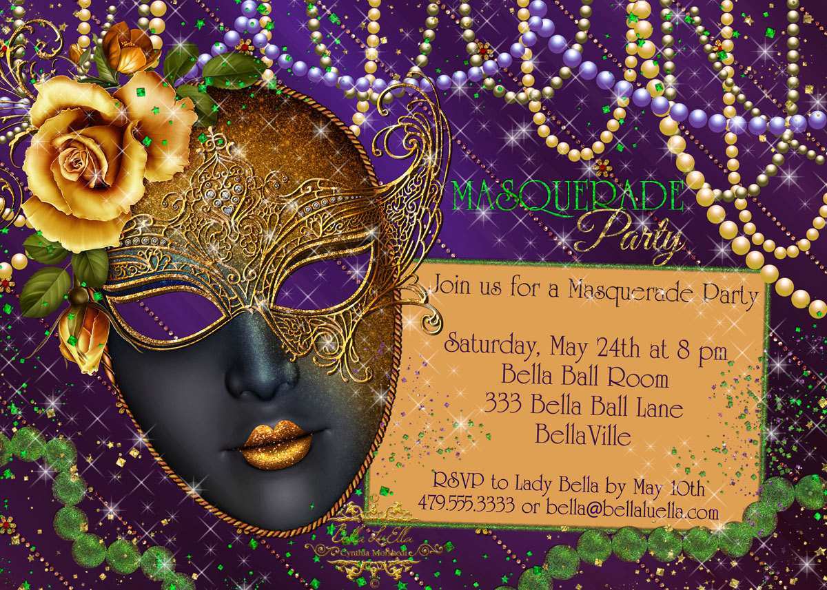 Masquerade Party Invitation Template Free Cards Design Templates