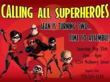 73 How To Create Incredibles Birthday Invitation Template With Stunning Design by Incredibles Birthday Invitation Template