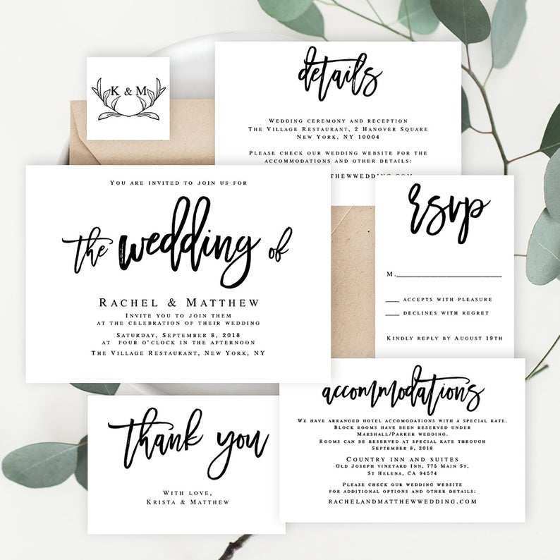 Wedding Rsvp Postcard Template Free