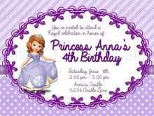 74 How To Create Princess Sofia Birthday Invitation Template Photo with Princess Sofia Birthday Invitation Template