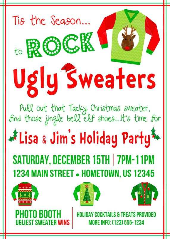 74 Report Ugly Sweater Party Invitation Template Free Word Templates with Ugly Sweater Party Invitation Template Free Word