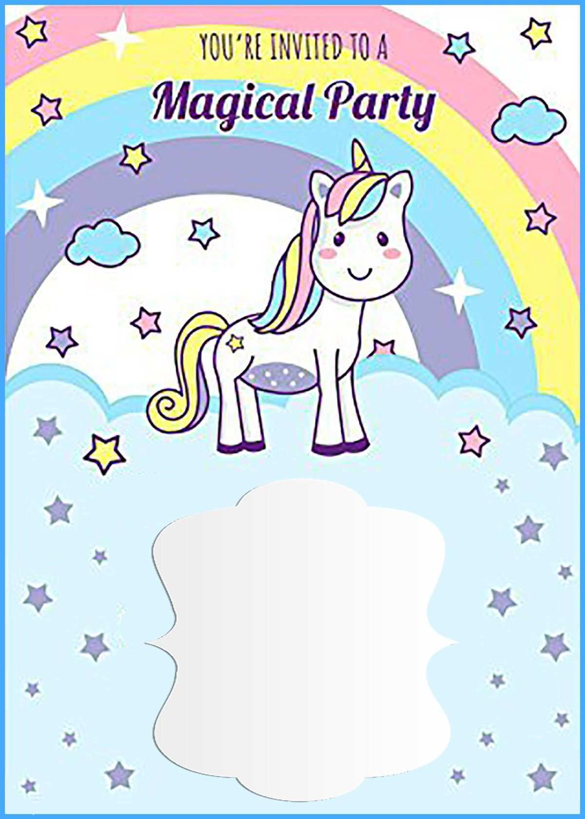 74 The Best Unicorn 7Th Birthday Invitation Template With Stunning Design by Unicorn 7Th Birthday Invitation Template