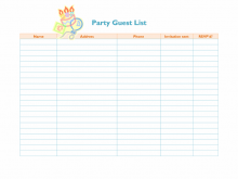 75 Blank Party Invitation List Template in Word by Party Invitation List Template