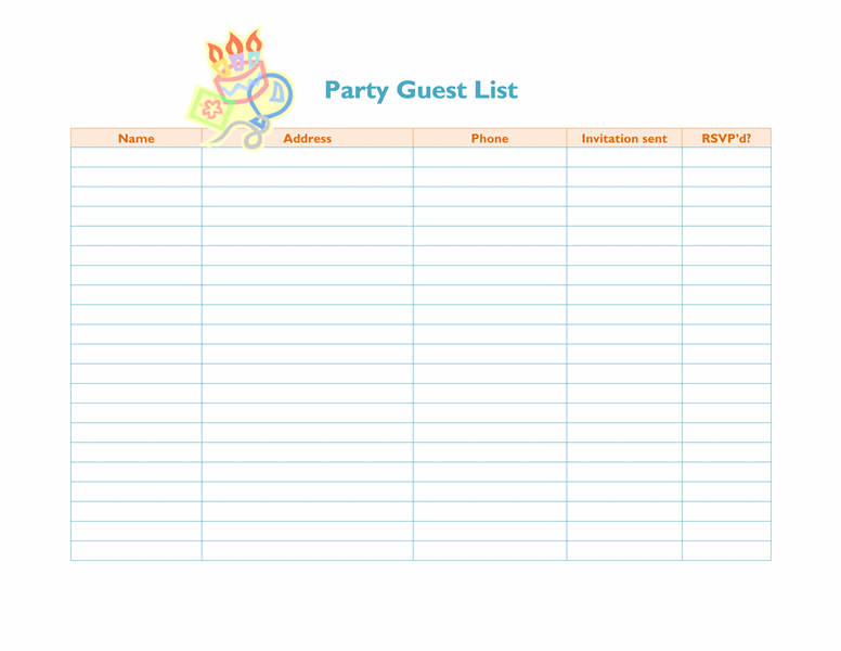 75 Blank Party Invitation List Template in Word by Party Invitation List Template