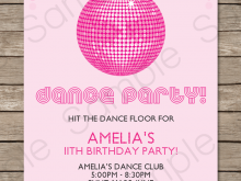 75 Creating Dance Party Invitation Template PSD File by Dance Party Invitation Template