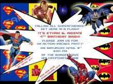 75 Format Superman Birthday Invitation Template in Word by Superman Birthday Invitation Template