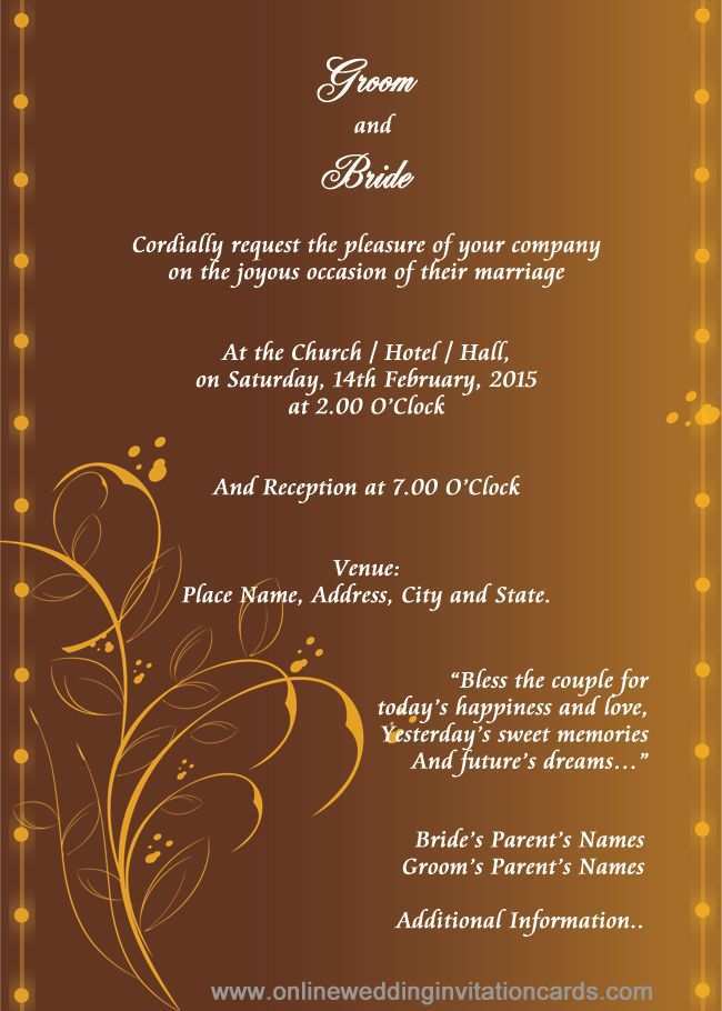 75 Free Invitation Card Format Wedding Formating for Invitation Card Format Wedding