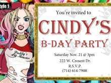 29 Printable Harley Quinn Birthday Invitation Template Maker With Harley Quinn Birthday Invitation Template Cards Design Templates