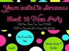 76 Creative Neon Party Invitation Template With Stunning Design for Neon Party Invitation Template