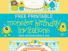 76 Free Monster Birthday Invitation Template Maker with Monster Birthday Invitation Template