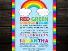 Rainbow Birthday Invitation Template
