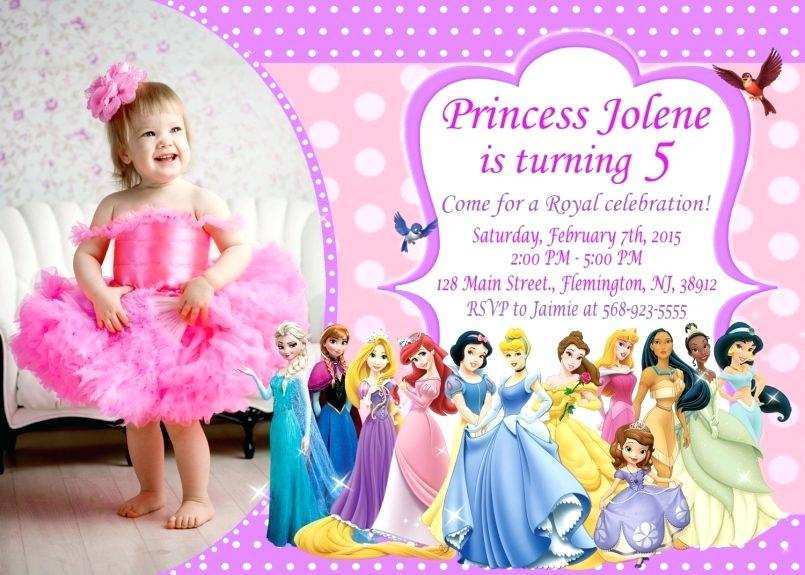 Disney Princess Birthday Invitation Template Cards Design Templates