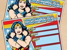 77 Create Wonder Woman Birthday Invitation Template Maker by Wonder Woman Birthday Invitation Template