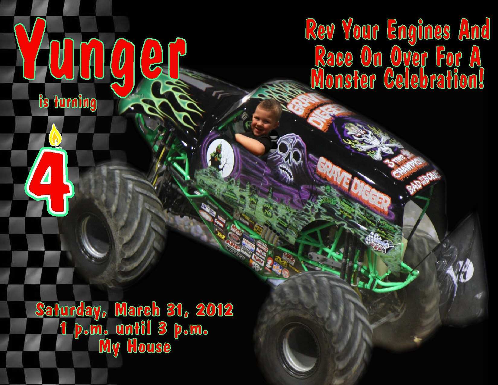 Monster Jam Invitation Template