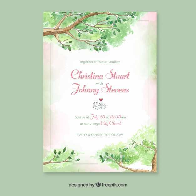 78 How To Create Wedding Invitation Template Watercolor for Ms Word by Wedding Invitation Template Watercolor