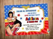 79 Creative Wonder Woman Party Invitation Template for Ms Word by Wonder Woman Party Invitation Template