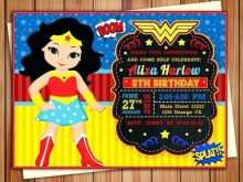 79 Customize Our Free Wonder Woman Birthday Invitation Template With Stunning Design with Wonder Woman Birthday Invitation Template