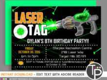 Birthday Invitation Template Laser Tag