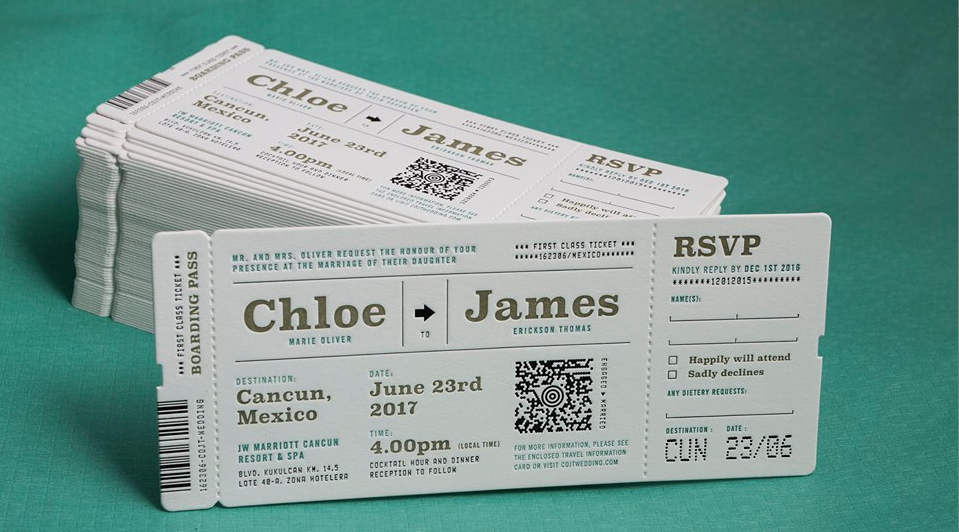 Airline Ticket Wedding Invitation Template Free Cards Design Templates