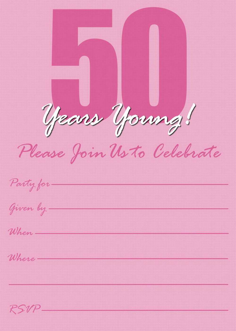 50Th Birthday Invitation Template Vector Cards Design Templates