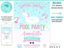 Unicorn Pool Party Invitation Template