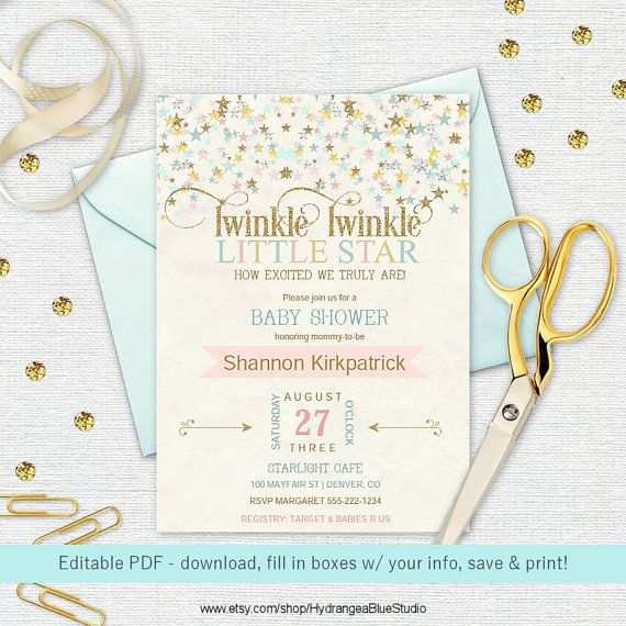 twinkle twinkle little star online invitation