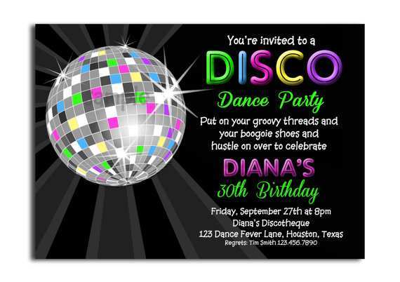 81 The Best Disco Party Invitation Template Templates For Disco Party Invitation Template Cards Design Templates