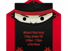 Ninja Warrior Birthday Invitation Template Free