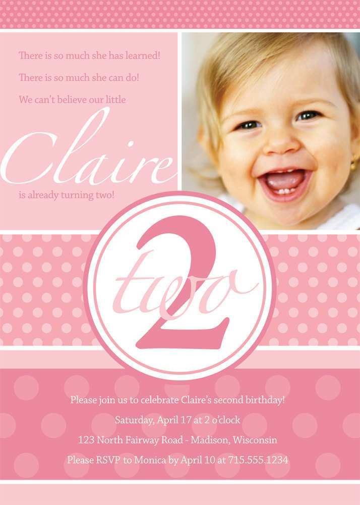 82 Format 2 Year Old Birthday Invitation Template With Stunning Design with 2 Year Old Birthday Invitation Template