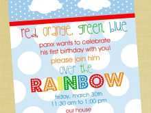 82 Printable Rainbow Birthday Invitation Template for Ms Word with Rainbow Birthday Invitation Template