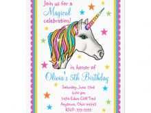 Birthday Invitation Template Unicorn