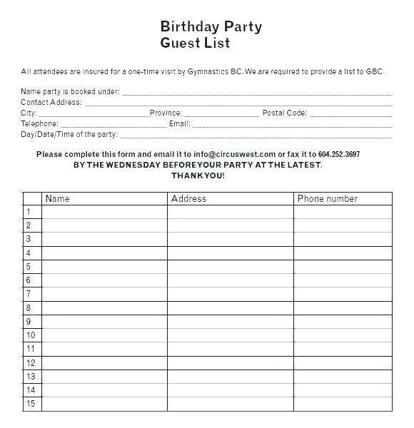 83 Customize Our Free Party Invitation List Template Photo with Party Invitation List Template