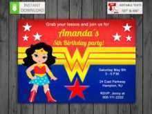 83 Customize Wonder Woman Party Invitation Template With Stunning Design by Wonder Woman Party Invitation Template
