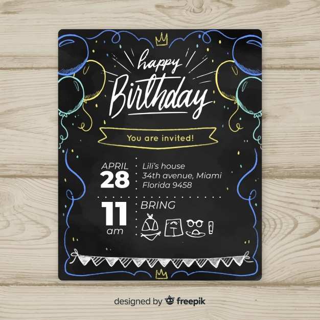 free download illustrator birthday invitation cards