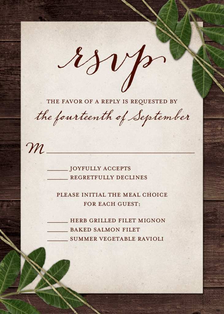 83 The Best Wedding Invitation Template Rsvp in Word with Wedding Invitation Template Rsvp
