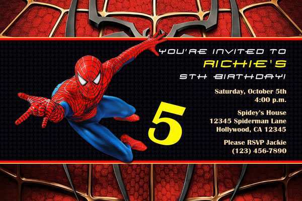 84 Printable Birthday Invitation Template Spiderman Download with Birthday Invitation Template Spiderman