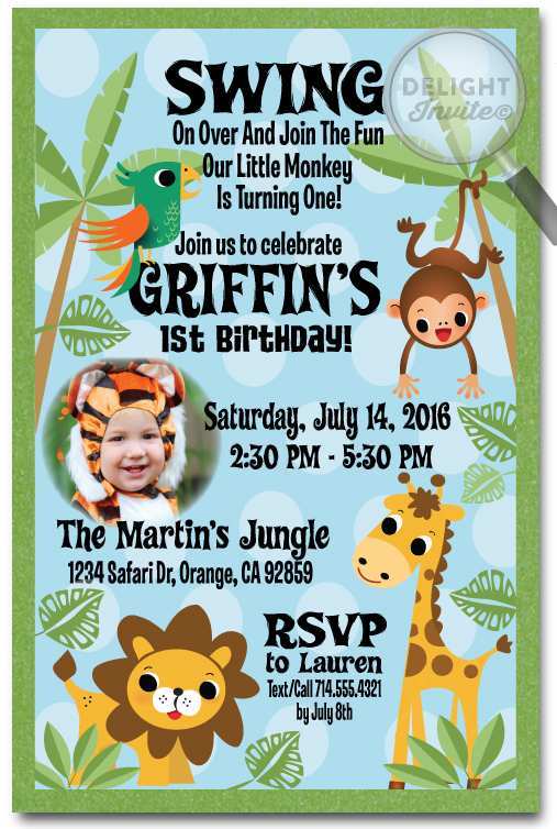 Fun Safari Jungle Theme Animals Boy Birthday Party Invitations Personalised Boy Birthday Party Invitations Boys Photo Party Invitation Elegant Boy Birthday Party Invitations Classy Boy Birthday Party Invitations Fun Boy Birthday Party