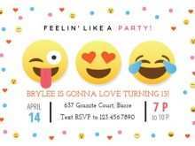 85 Customize Emoji Birthday Invitation Template Free for Ms Word by Emoji Birthday Invitation Template Free