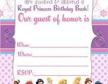 85 The Best Disney Princess Birthday Invitation Template in Photoshop by Disney Princess Birthday Invitation Template