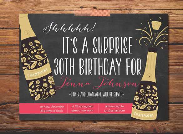 86 Creating Surprise Birthday Invitation Template Formating by Surprise Birthday Invitation Template